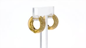 50 ct. t.w. Diamond Multi-Row Hoop Earrings in 18kt Gold Over Sterling. 12