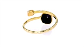 Italian Onyx Bypass Ring in 14kt Yellow Gold