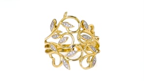 10 ct. t.w. Diamond Leaf Ring in 14kt Yellow Gold