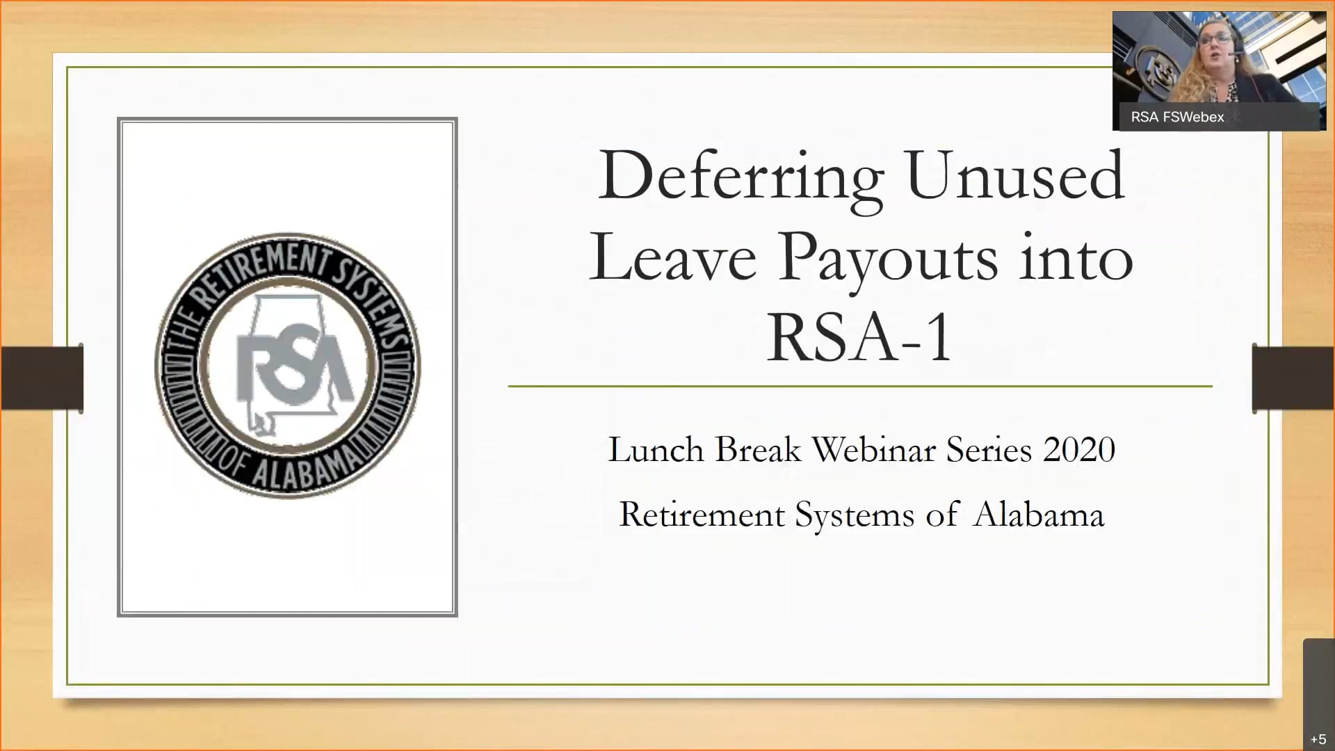 Deferring Unused Leave Payouts Into RSA 1 On Vimeo