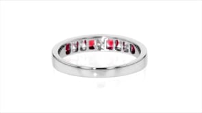 28 ct. t.w. Diamond and .20 ct. t.w. Ruby Ring in 18kt White Gold