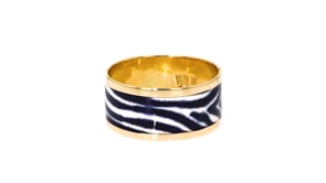 Italian Zebra-Print Enamel Ring in 14kt Yellow Gold