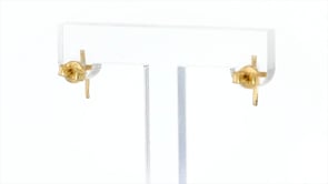 14kt Yellow Gold Cross Stud Earrings