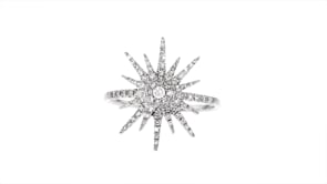 30 ct. t.w. Diamond Starburst Ring in 14kt White Gold