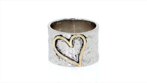 Sterling Silver and 14kt Yellow Gold Heart Ring