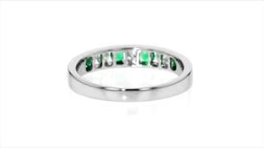 28 ct. t.w. Diamond and .10 ct. t.w. Emerald Ring in 18kt White Gold
