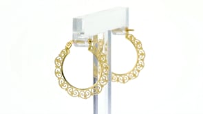Italian 14kt Yellow Gold Filigree Hoop Earrings