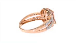 1.70 Carat Morganite and .26 ct. t.w. Diamond Ring in 14kt Rose Gold