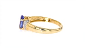 1.00 Carat Tanzanite Ring in 14kt Yellow Gold