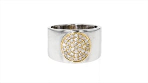 50 ct. t.w. Diamond Circle Cluster Ring in Sterling Silver with 14kt Yellow Gold