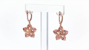 1.40 ct. t.w. Pink Sapphire and .30 ct. t.w. Diamond Flower Drop Earrings in 14kt Rose Gold