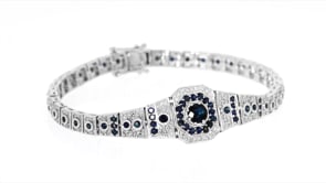 2.50 ct. t.w. Sapphire and .90 ct. t.w. Diamond Bracelet in Sterling Silver