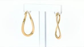 Italian 14kt Yellow Gold Oval Hoop Earrings