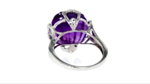 10.00 Carat Amethyst and .20 ct. t.w. White Topaz Ring in Sterling Silver