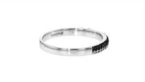 25 ct. t.w. Black and White Diamond Two-Row Ring in Sterling Silver