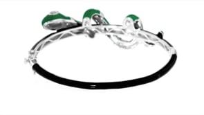 80 ct. t.w. White Topaz and Green and Black Enamel Snake Bangle Bracelet