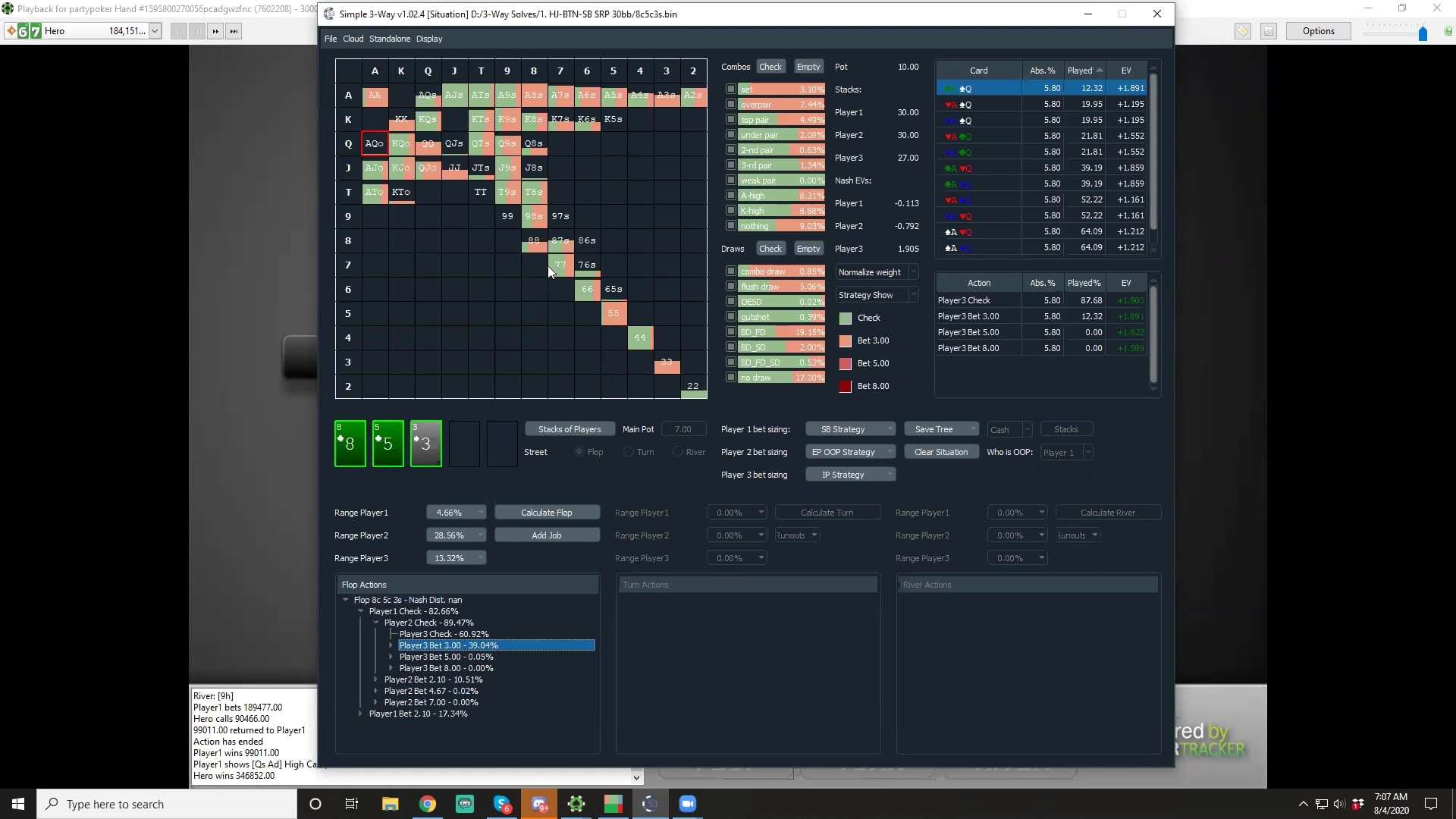BTN 3way Pots + 3way Solve (853ss / K97ss)