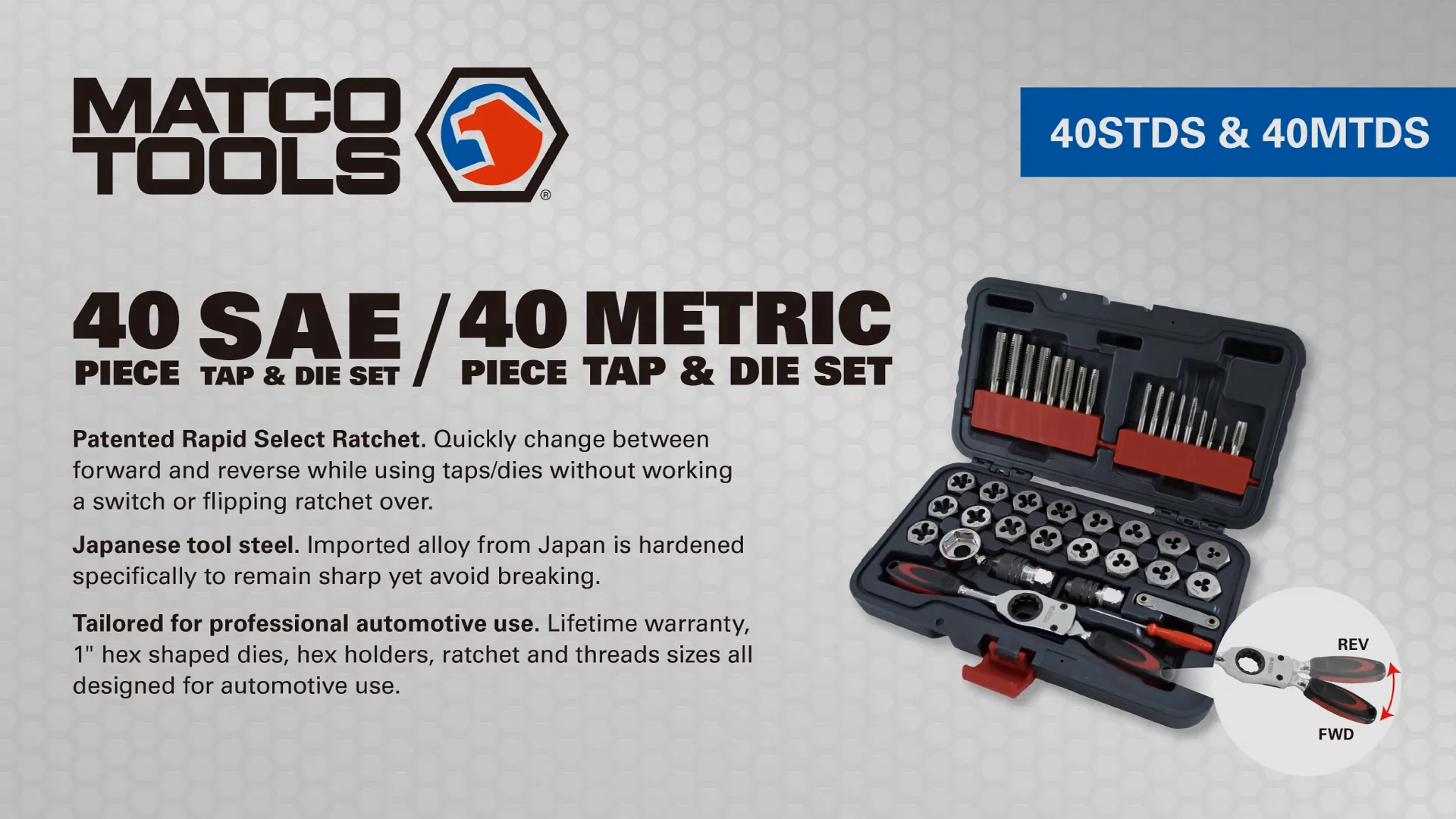 Matco tools tap and die deals set