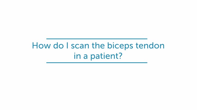 How do I scan the biceps tendon in a patient?