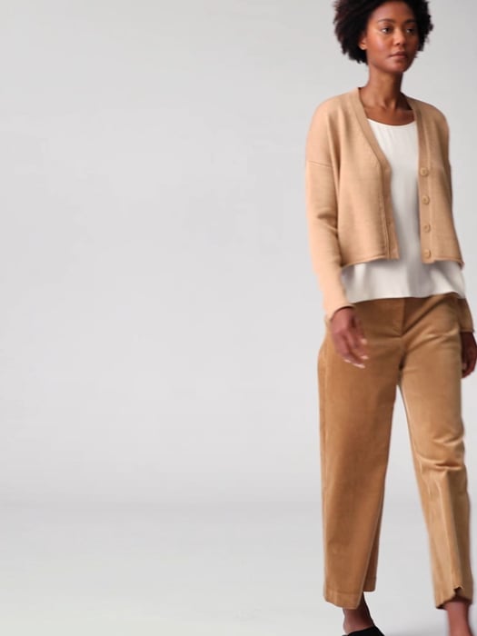 Merino Cropped Cardigan in Regenerative Wool | EILEEN FISHER