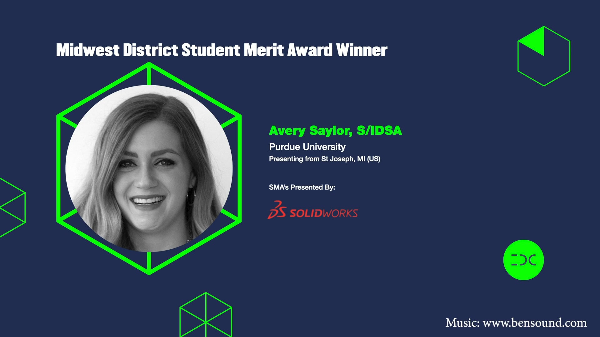 IDC 2020 - Avery Saylor - Midwest District Undergraduate Student Merit Award Winner