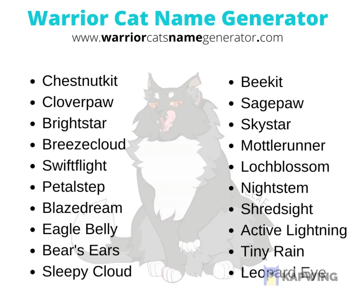 Warrior Cat Name Generator Online: Cats