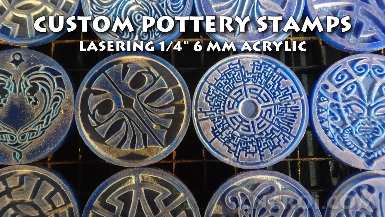 Custom Pottery Stamps: Lasering 1/4 6 mm Acrylic 