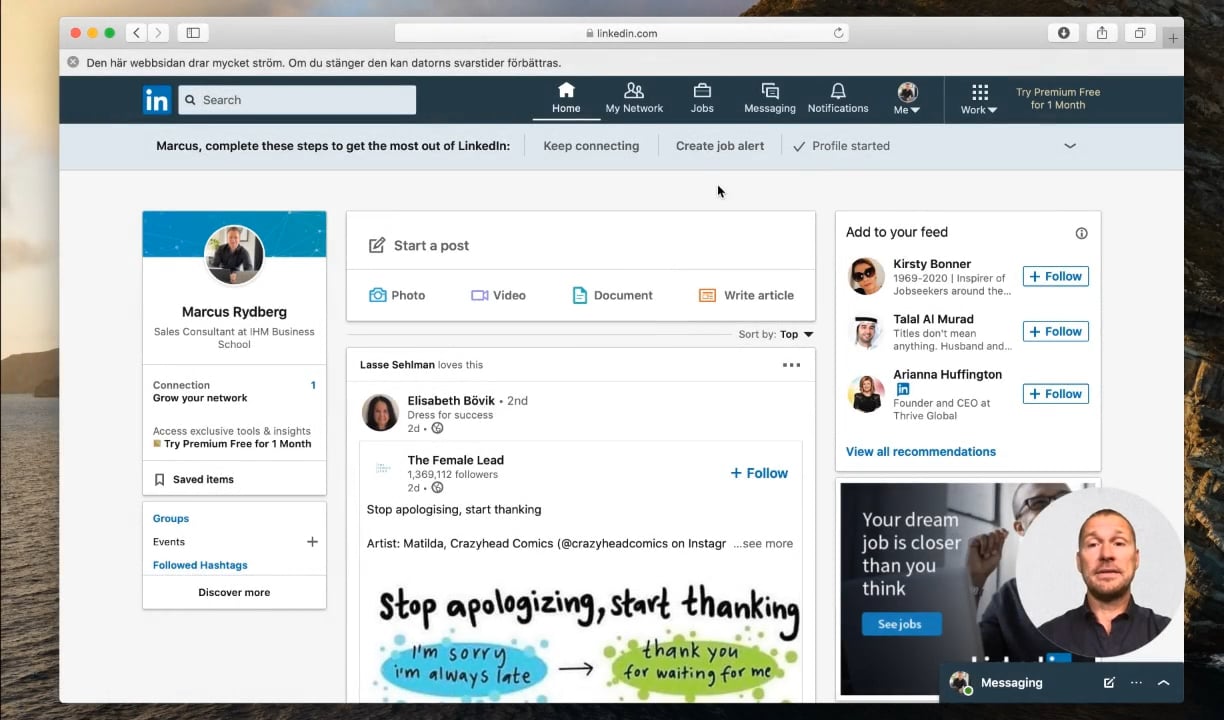 Introduction to LinkedIn part 3 on Vimeo
