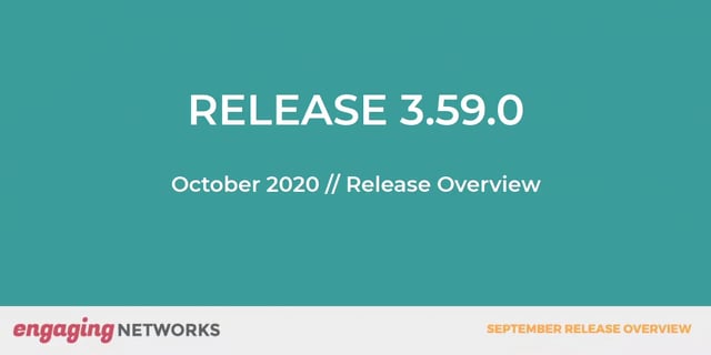 October 2020 Release 3.59.0 Webinar