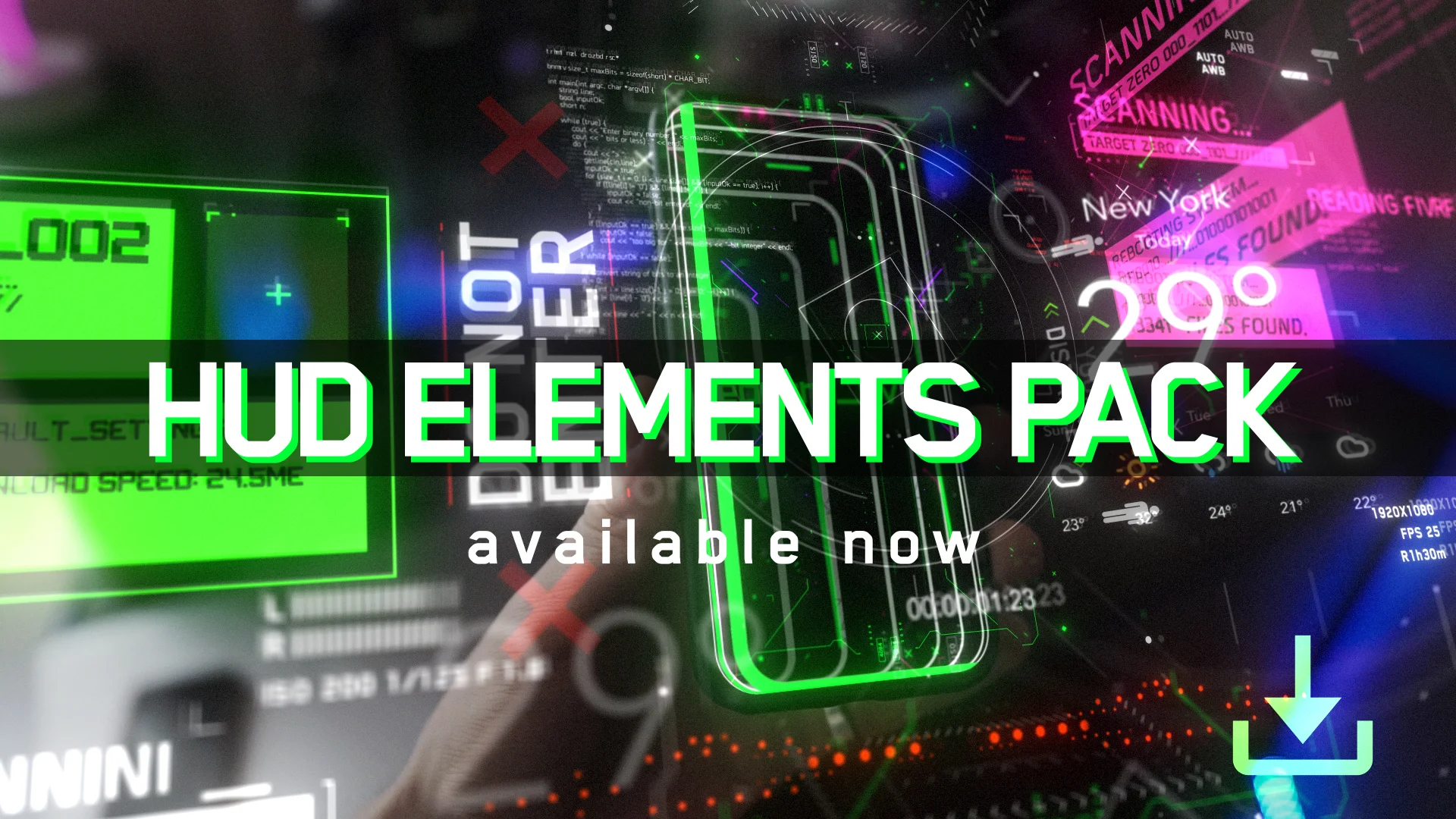 Cyberpunk hud elements templates pack for after effects фото 15