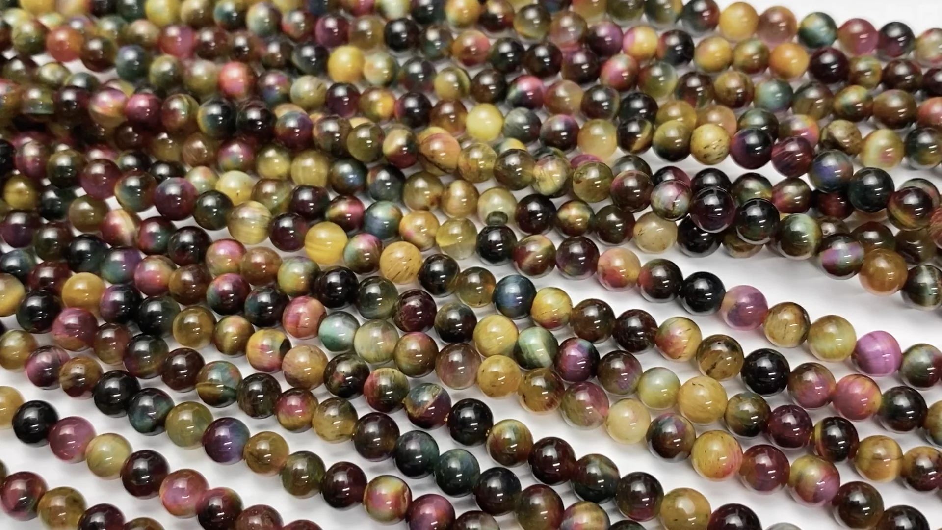 ミックスタイガーアイ ラウンド4mm 1連（約36cm）｜天然石ビーズ