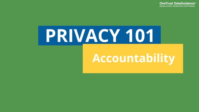 Privacy 101 - Accountability