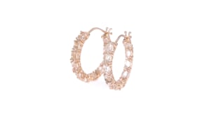 3.35 ct. t.w. Morganite Inside-Outside Hoop Earrings in 18kt Rose Gold Over Sterling. 78