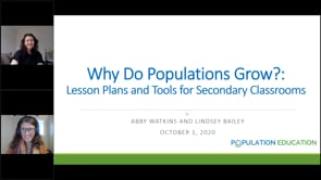 Why Do Populations Grow? Lesson Plans and Tools for Secondary Classrooms