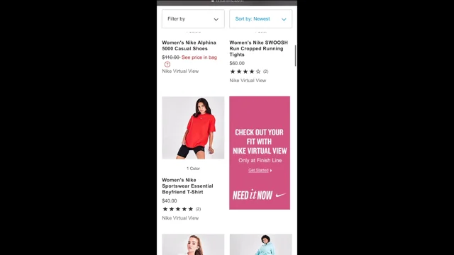 Nike Virtual View on FinishLine.com lets you 'try on' apparel