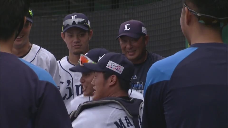 【ファーム】ライオンズ・牧野と西川が気合の円陣 2020/10/3 L-G(ファーム)
