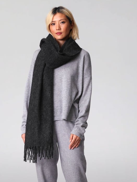 Eileen fisher furry outlet alpaca coat