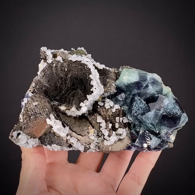 Pyrrhotite and Fluorite with Calcite