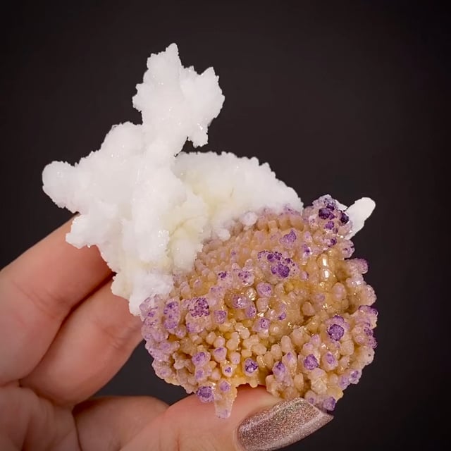 Fluorite on Calcite with Aragonite
