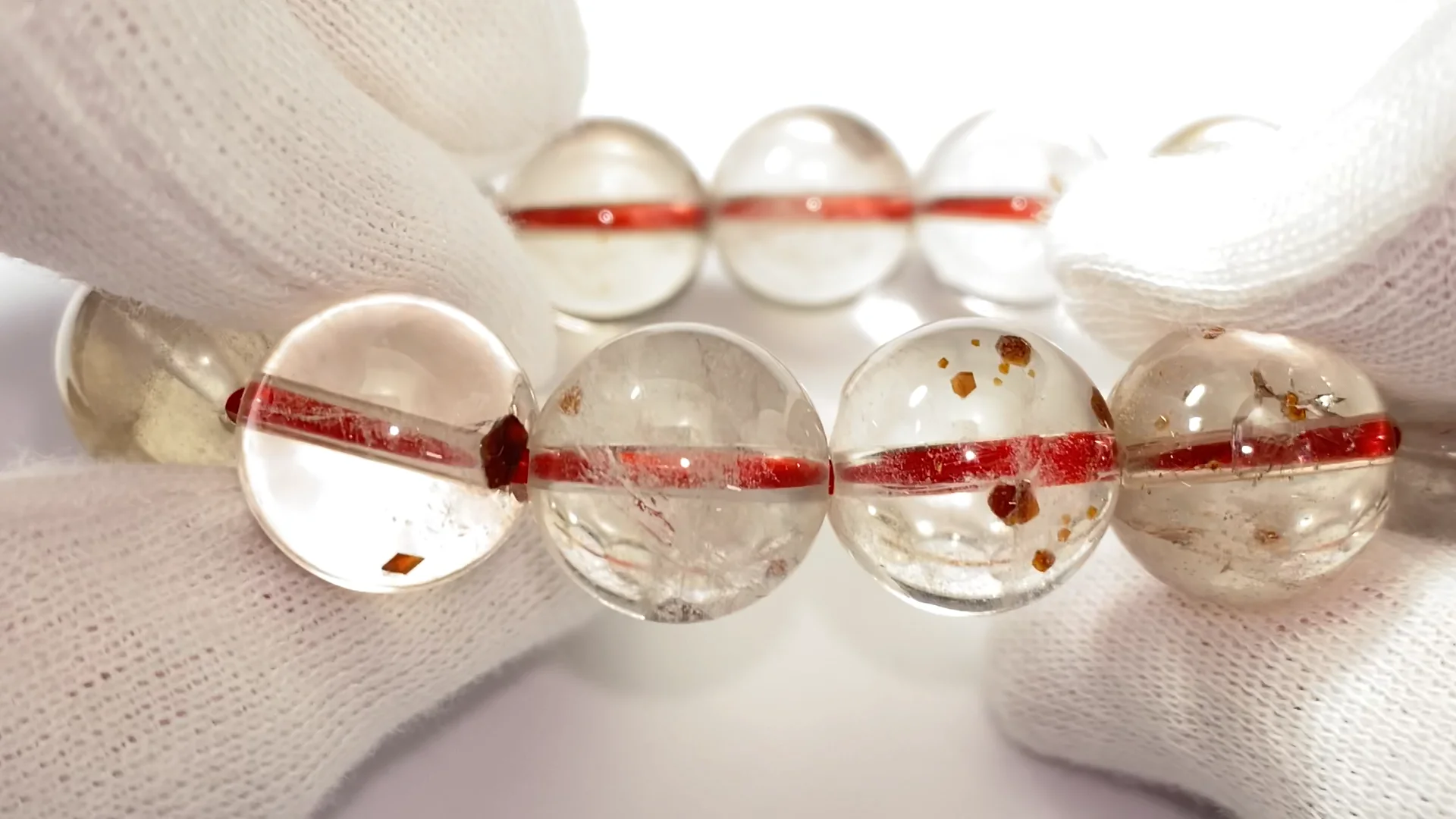 ガーネットインクォーツ ラウンド13mm ブレスレット NO.21｜天然石