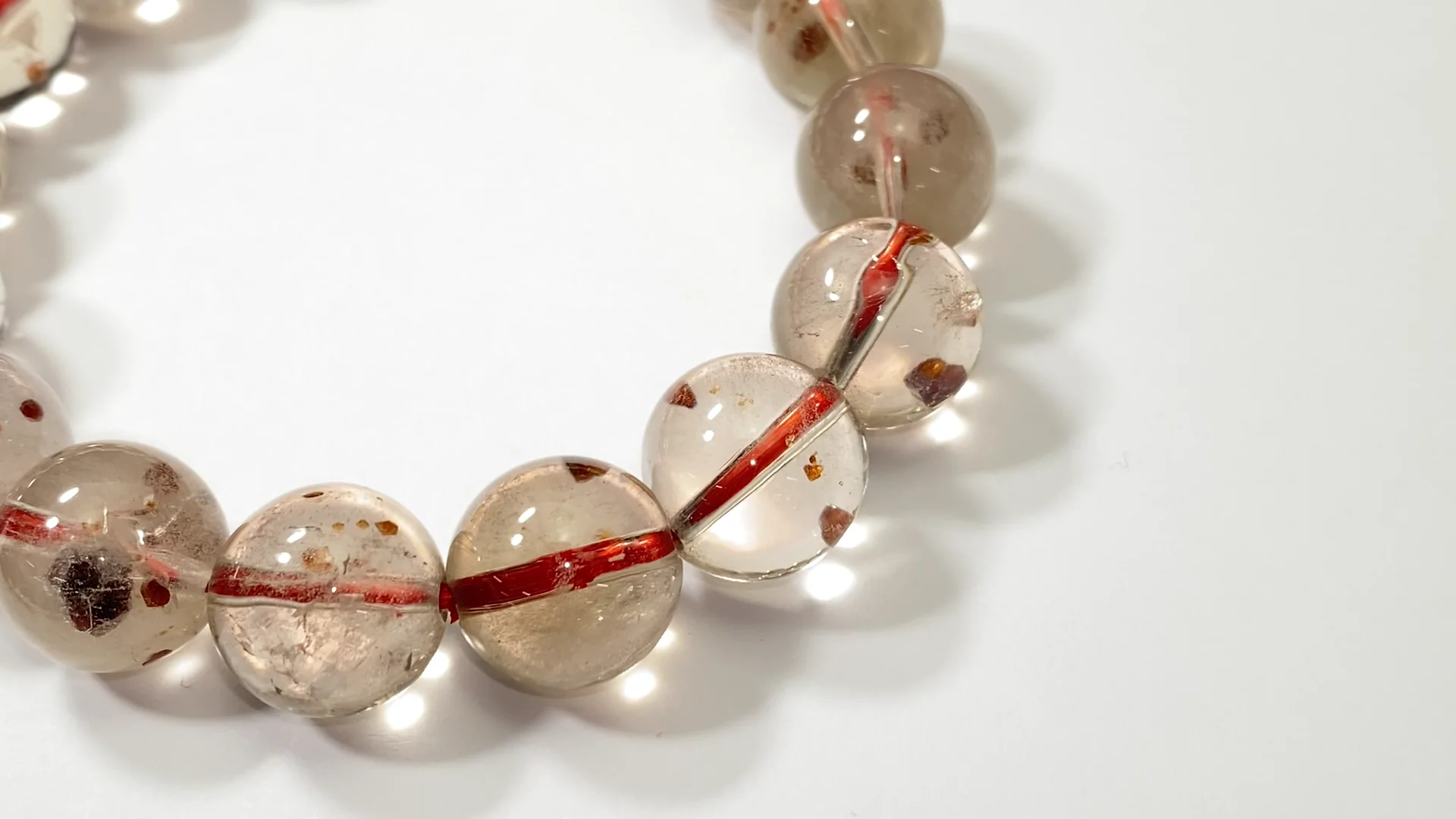 ガーネットインクォーツ ラウンド13mm ブレスレット NO.24｜天然石