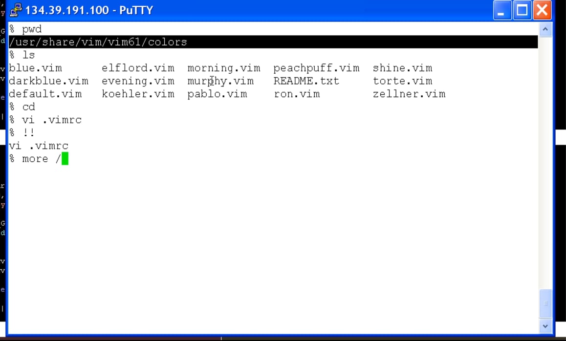 Linux Command Line – vi: changing the color scheme