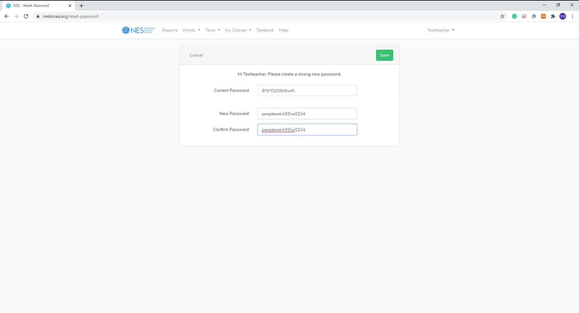Change password on Vimeo