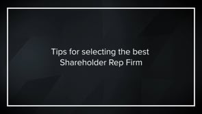 Poster for Jason Mendelson: Tips for Selecting the Best Shareholder Rep Firm