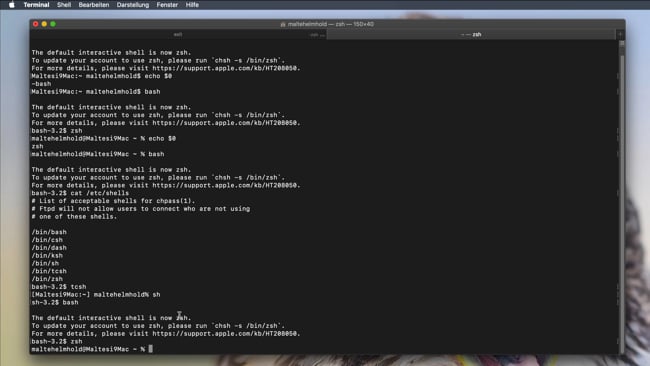 Einführung in die Shell (chsh, bash, zsh)