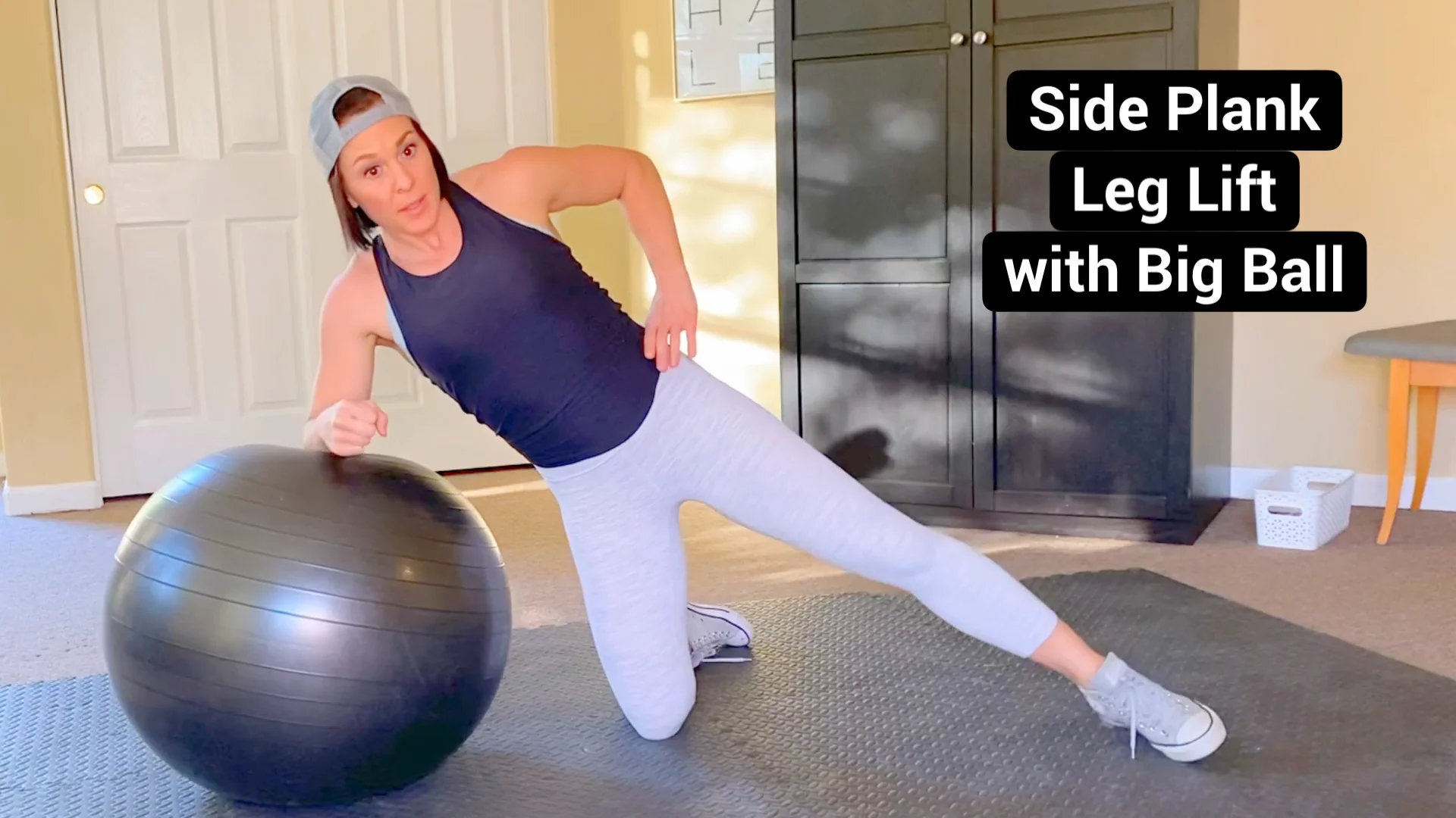 Core: Side Plank Leg Lift with Big Ball on Vimeo