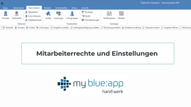 Mitarbeiterrechte und Einstellungen