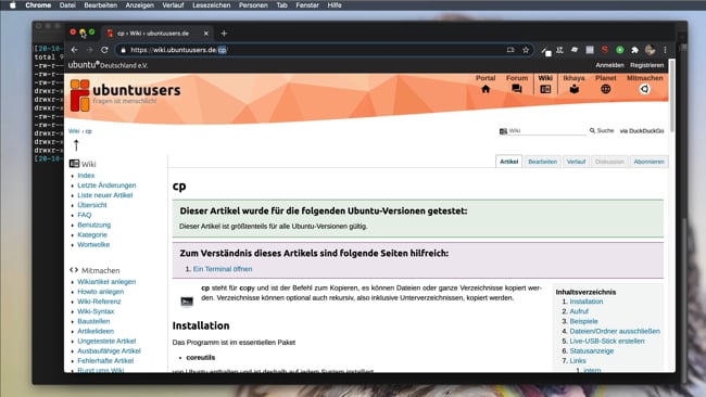 Kopieren und umbenennen, verschieben (mv, cp)