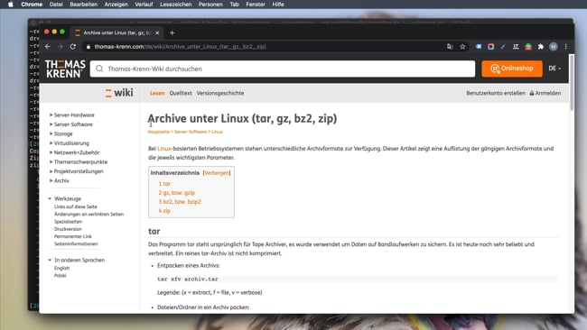 Dateien & Ordner komprimieren (zip, gzip)