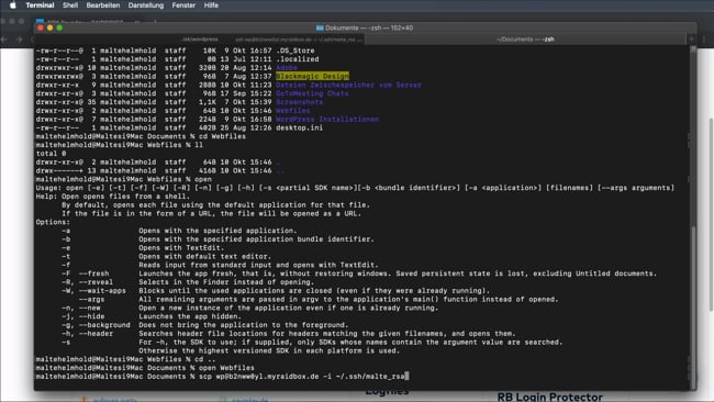 Files vom Server zum Computer & zurück mit (scp)